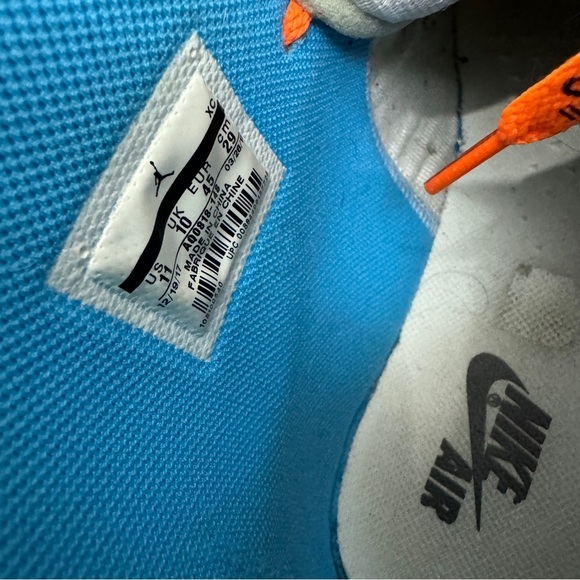 Jordan 1 Retro High Off-White University Blue Size 11 - Picture 7 of 9